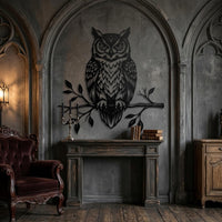 dark gothic owl wall art