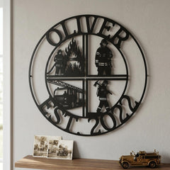 custom firefighter metal sign