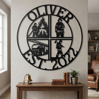 custom firefighter metal sign
