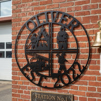 custom firefighter metal sign