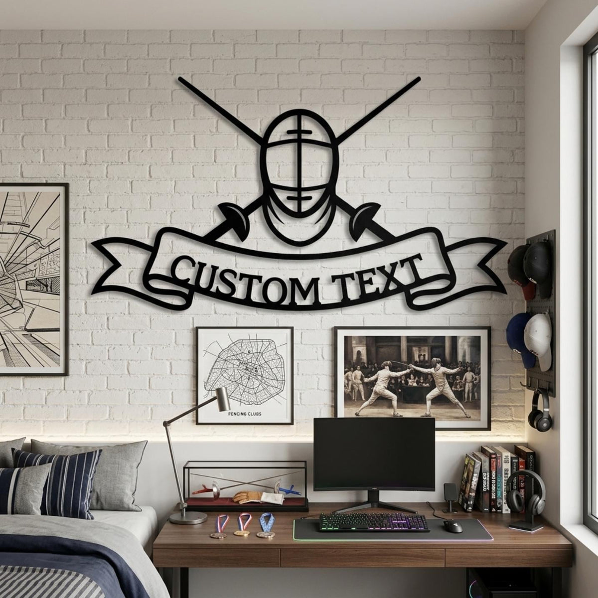 custom fencing metal sign