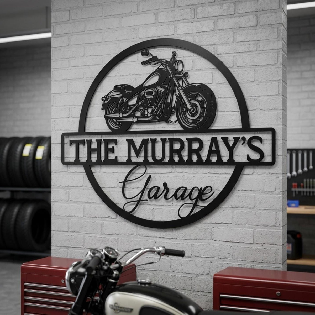 Custom Motorcycle Garage Sign