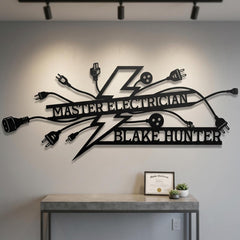 Custom Electrician Metal Sign