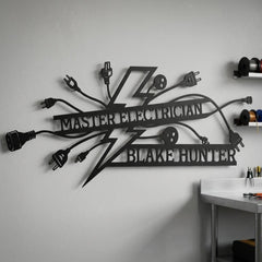 Custom Electrician Metal Sign
