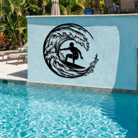 Surfing Wave Metal Wall Decor