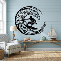Surfing Wave Metal Wall Decor