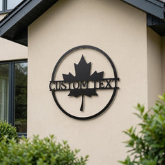 Custom Maple Leaf Metal Sign