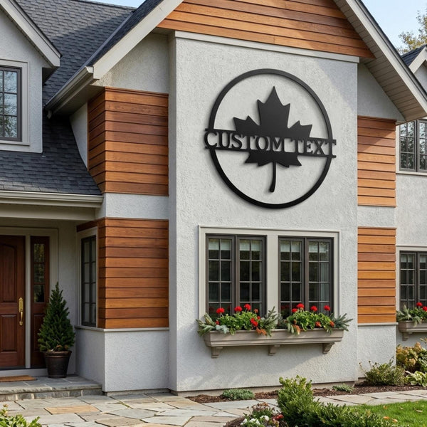 Custom Maple Leaf Metal Sign
