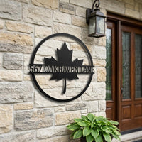 Custom Maple Leaf Metal Sign