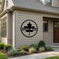 Custom Maple Leaf Metal Sign