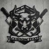 custom butcher metal sign