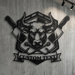 custom butcher metal sign