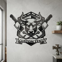 custom butcher metal sign