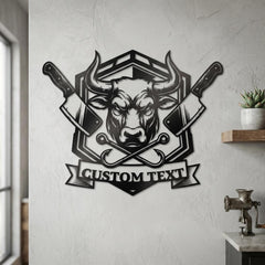 custom butcher metal sign