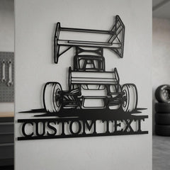 Custom Sprint Car Metal Wall Decor Sign