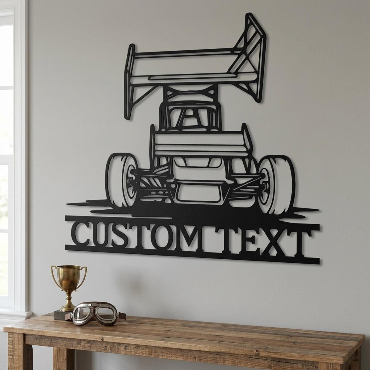 Custom Sprint Car Metal Wall Decor Sign
