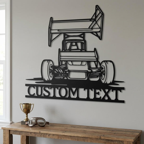 Custom Sprint Car Metal Wall Decor Sign