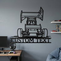 Custom Sprint Car Metal Wall Decor Sign