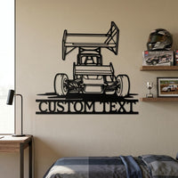 Custom Sprint Car Metal Wall Decor Sign