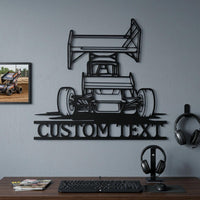 Custom Sprint Car Metal Wall Decor Sign