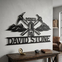 Custom Miner Metal Sign