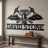 Custom Miner Metal Sign