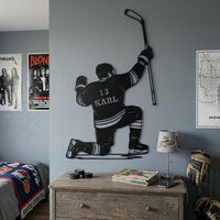 Custom Hockey Player Metal Sign