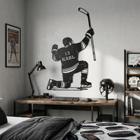 Custom Hockey Player Metal Sign