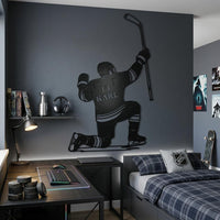 Custom Hockey Player Metal Sign