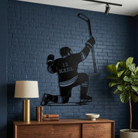 Custom Hockey Player Metal Sign