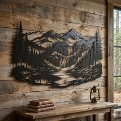 Mountain Waterfall Metal Wall Art