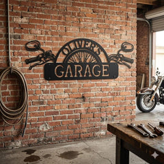 Custom Motorcycle Garage Metal Sign