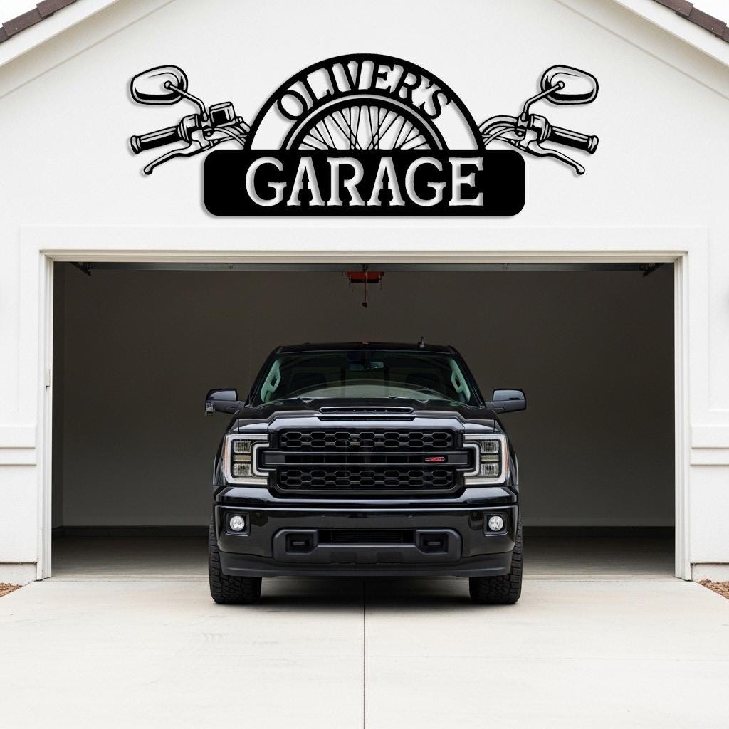 Custom Motorcycle Garage Metal Sign
