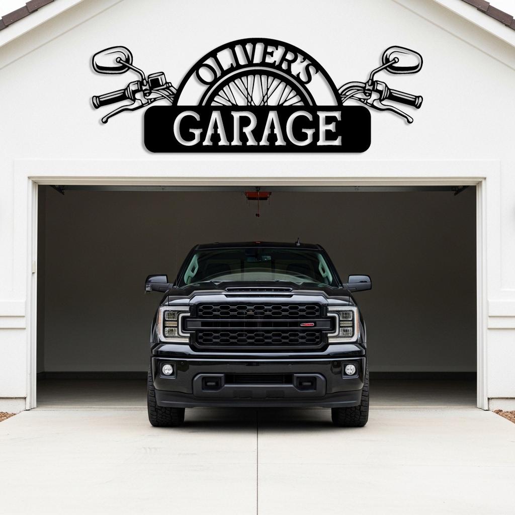 Custom Motorcycle Garage Metal Sign