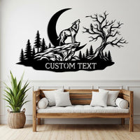 Wolf Howling Custom Metal Sign