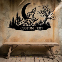 Wolf Howling Custom Metal Sign