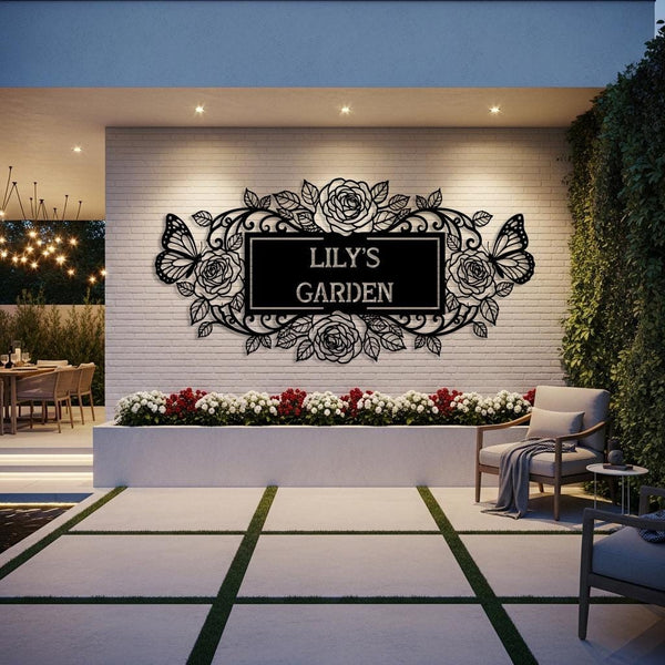 Custom Garden Name Metal Sign