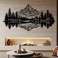 Mountain Lake Reflection Metal Wall Art