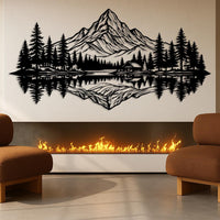 Mountain Lake Reflection Metal Wall Art