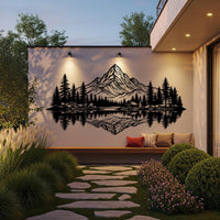 Mountain Lake Reflection Metal Wall Art