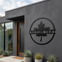 Custom Maple Leaf Metal Sign