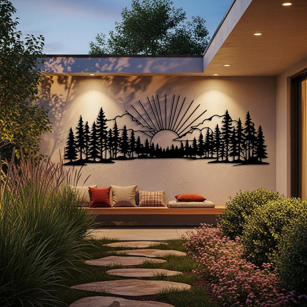 Lake Sunset Dock Canoe Decor