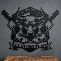 custom butcher metal sign