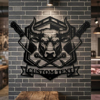 custom butcher metal sign