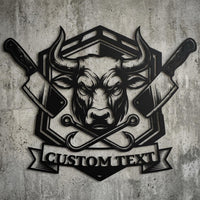 custom butcher metal sign