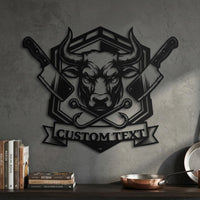 custom butcher metal sign