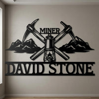 Custom Miner Metal Sign