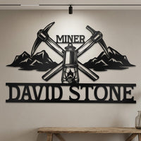Custom Miner Metal Sign