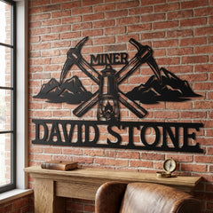 Custom Miner Metal Sign