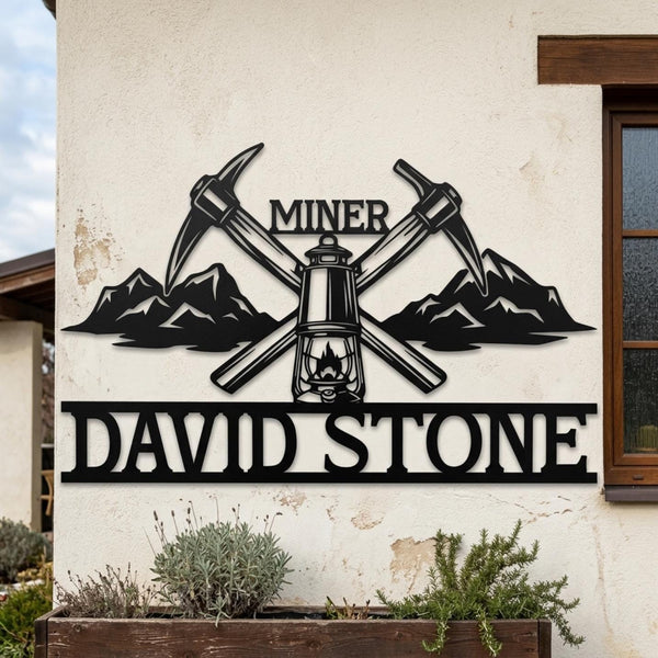 Custom Miner Metal Sign